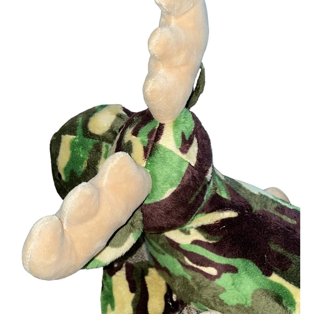 Mary Meyer Moose Team Camo Plush 12" Stuffed Animal Nursery 40930 Green Brown - Picture 8 of 12